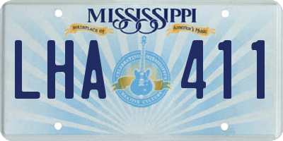MS license plate LHA411