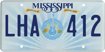 MS license plate LHA412