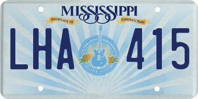 MS license plate LHA415