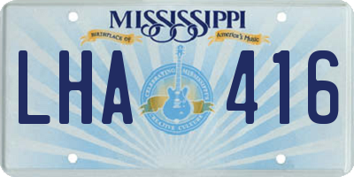 MS license plate LHA416