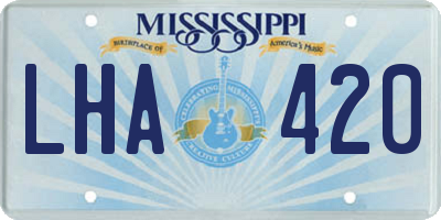 MS license plate LHA420