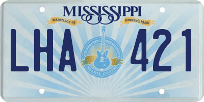 MS license plate LHA421