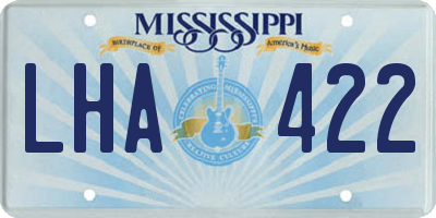 MS license plate LHA422