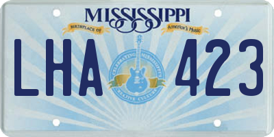 MS license plate LHA423