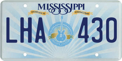 MS license plate LHA430