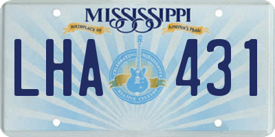 MS license plate LHA431