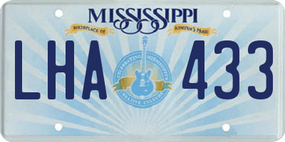 MS license plate LHA433