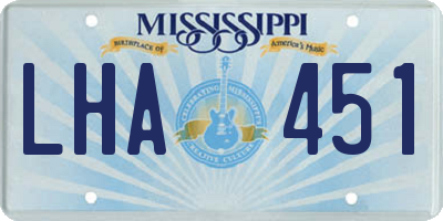 MS license plate LHA451