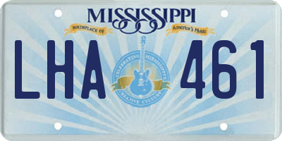 MS license plate LHA461