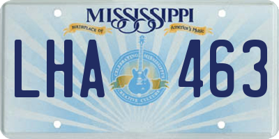 MS license plate LHA463