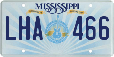 MS license plate LHA466