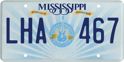 MS license plate LHA467