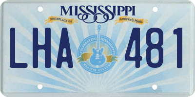 MS license plate LHA481