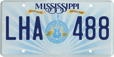 MS license plate LHA488