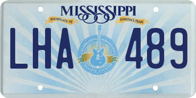 MS license plate LHA489