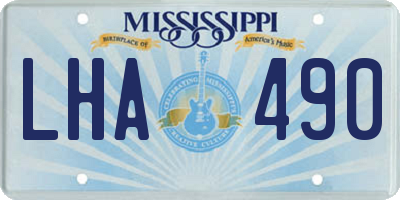 MS license plate LHA490