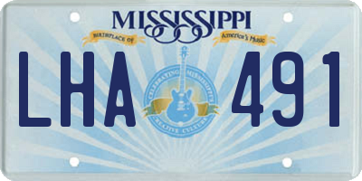 MS license plate LHA491
