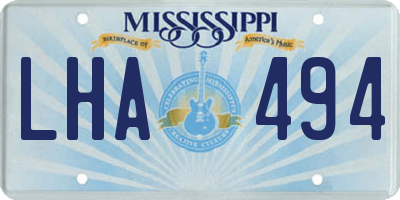 MS license plate LHA494