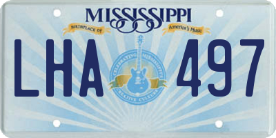 MS license plate LHA497