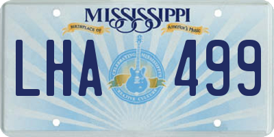 MS license plate LHA499