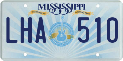 MS license plate LHA510