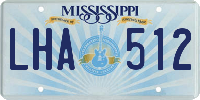 MS license plate LHA512