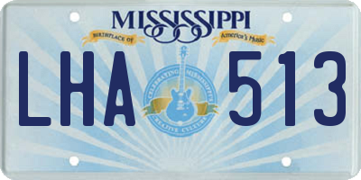 MS license plate LHA513