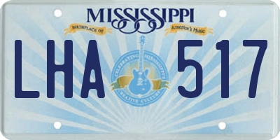MS license plate LHA517