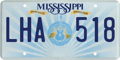 MS license plate LHA518