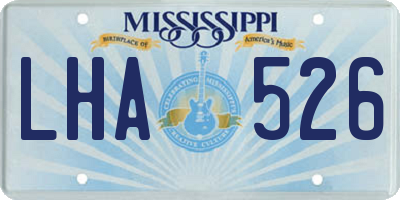 MS license plate LHA526