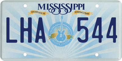 MS license plate LHA544