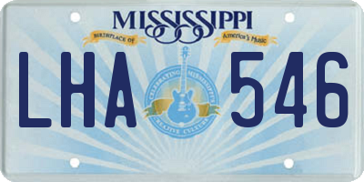 MS license plate LHA546