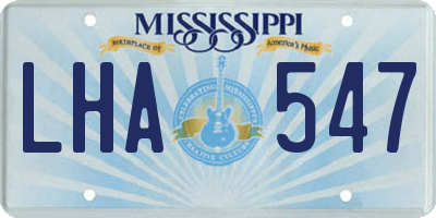MS license plate LHA547
