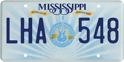 MS license plate LHA548