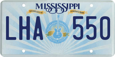 MS license plate LHA550