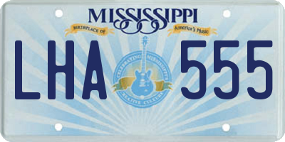 MS license plate LHA555