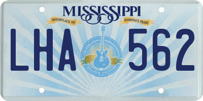 MS license plate LHA562