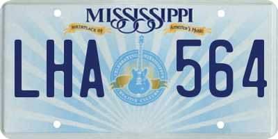MS license plate LHA564