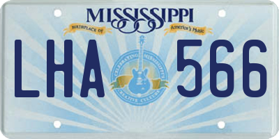 MS license plate LHA566