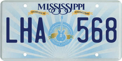MS license plate LHA568