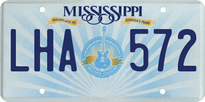 MS license plate LHA572