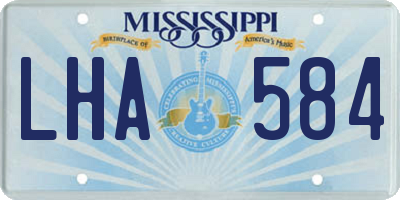 MS license plate LHA584