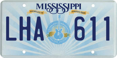 MS license plate LHA611