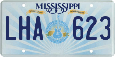 MS license plate LHA623