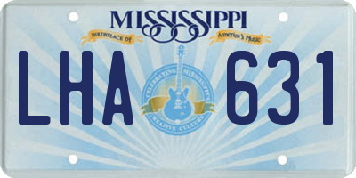 MS license plate LHA631