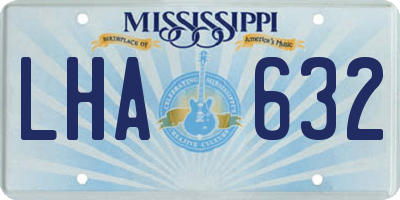 MS license plate LHA632