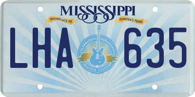 MS license plate LHA635