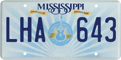 MS license plate LHA643