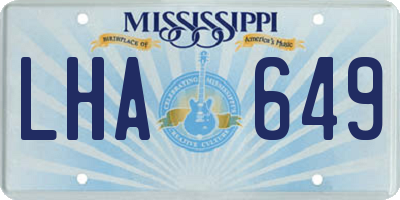 MS license plate LHA649