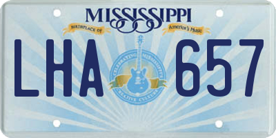 MS license plate LHA657